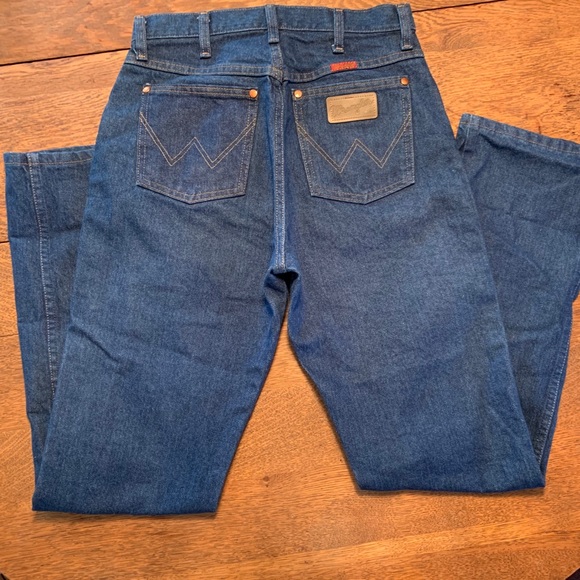 Wrangler cowboy cut jeans leather patch - Picture 4 of 10